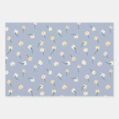 Bloemige Lentebloem Narcis | Blauw en Grijs Inpakpapier Vel (Voorkant 2)