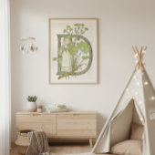 Bloemige letter D poster van Ottilia Adelborg