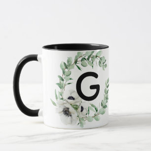 Bloemige Letter G Initiale Koffiemok Mok