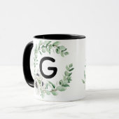 Bloemige Letter G Initiale Koffiemok Mok (Voorkant links)