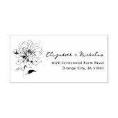 Bloemige Lijnkunst Retouradres Zelfinkende Stempel (Design)