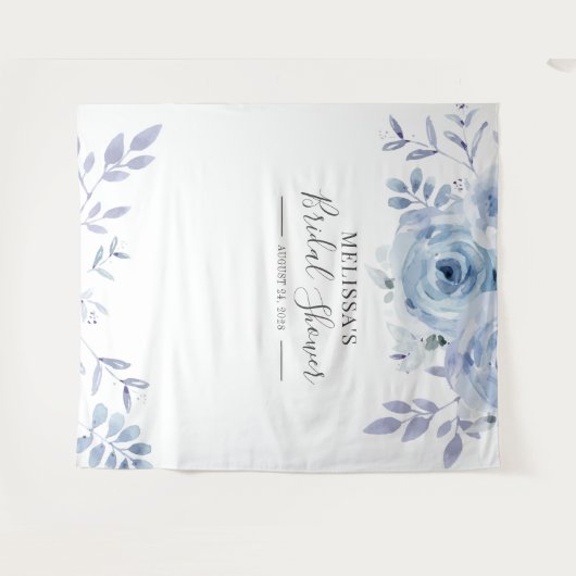 Bloemige lila bruidsdouche fotohokje achtergrond wandkleed (Voorkant (horizontaal))