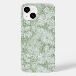 Bloemige Madeliefje Fluwelen LIme Groen Case-Mate iPhone 14 Hoesje