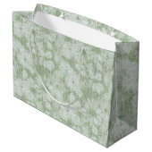 Bloemige Madeliefje Fluwelen LIme Groen Groot Cadeauzakje (Achterkant Gekanteld)