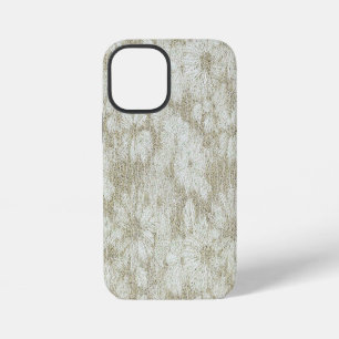 Bloemige Madeliefjes Fluwelen Crème Textuur iPhone 12 Mini Hoesje