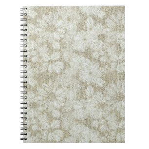 Bloemige Madeliefjes Fluwelen Crème Textuur Notitieboek