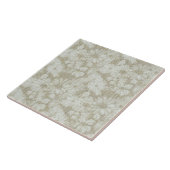 Bloemige Madeliefjes Fluwelen Crème Textuur Tegeltje (Zijkant)