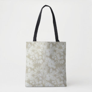Bloemige Madeliefjes Fluwelen Crème Textuur Tote Bag
