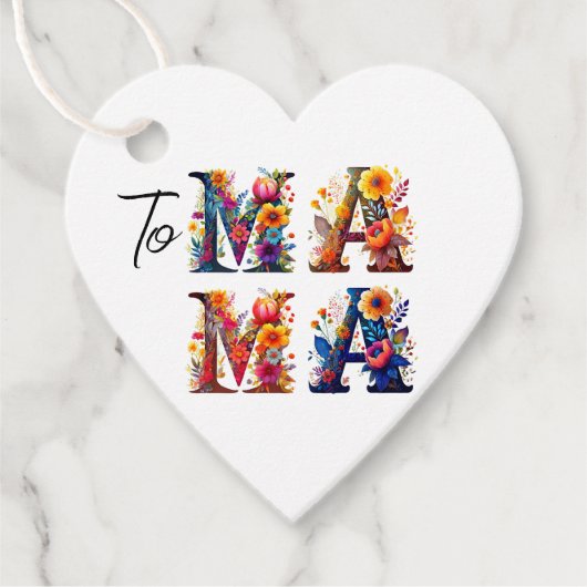 Bloemige MAMA Bedankjes Labels (Voorkant)