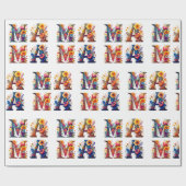 Bloemige MAMA Cadeaupapier (Vlak)