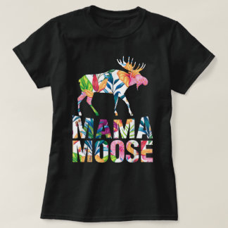 Bloemige Mama Eland Dierenliefhebber Design T-shirt