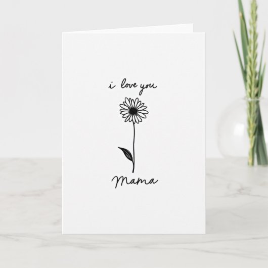 Bloemige Mama Ik Hou van Jou Kaart (Voorkant)