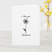 Bloemige Mama Ik Hou van Jou Kaart (Gele Bloem)