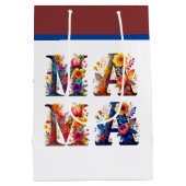 Bloemige MAMA Medium Cadeauzakje (Achterkant)