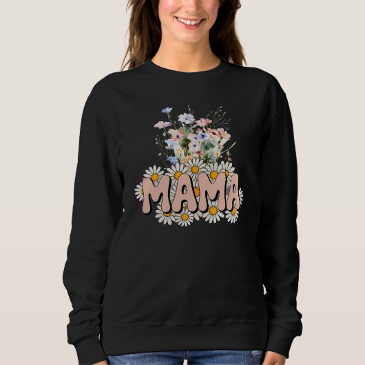 Bloemige Mama, Moederdag Cadeau Trui (Voorkant)