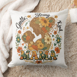 Bloemige Mama Retro Esthetiek - Vintage Kussen