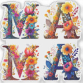 Bloemige MAMA Sticker (Voorkant)