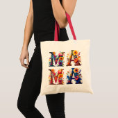 Bloemige MAMA Tote Bag (Voorkant (product))
