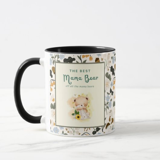 Bloemige Mama-typografieontwerp Mok (Links)