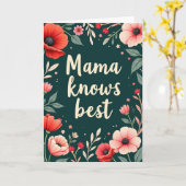 Bloemige Mama Weet Het Best Kaart (Gele Bloem)