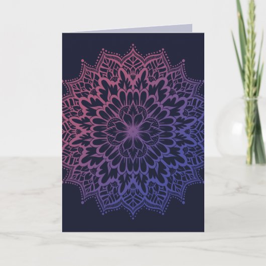 Bloemige Mandala Bloem Yoga Kaart (Voorkant)