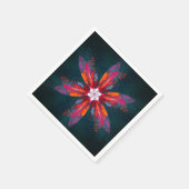 Bloemige Mandala Bloemen Oranje Rood Blauw Abstrac Servet (Hoek)