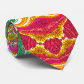 Bloemige mandala geborduurde lichte draden stropdas (Opgerold)