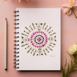 Bloemige Mandala Geperste Bloem Kunstwerk Van S. F Planner