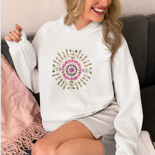 Bloemige Mandala l Geperste bloem Kunstwerk Hoodie
