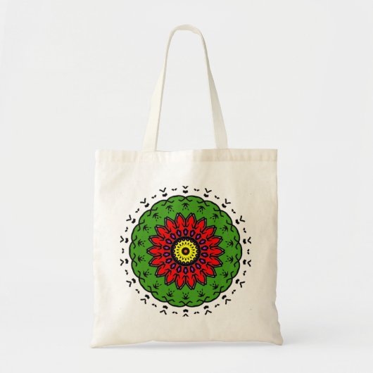 Bloemige Mandala Naadloos Patroon Tote Bag (Voorkant)