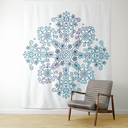 Bloemige Mandala Wandkleed (In situ)