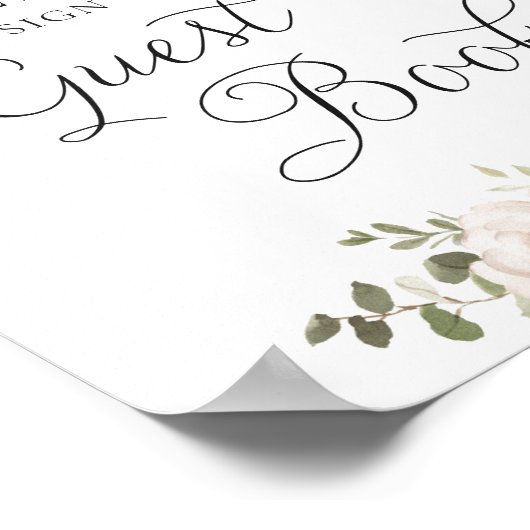 Bloemige Mauve Blush Elegant Trouwgastenboek Poster (Hoek)