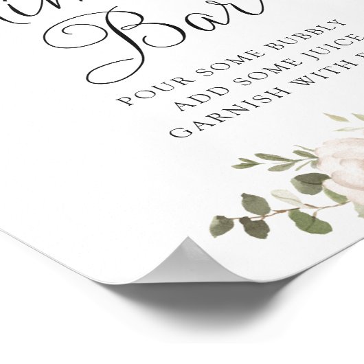 Bloemige Mauve Blush Elegante Trouw Mimosa Bar Poster (Hoek)