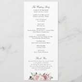 Bloemige Mauve Blush Groene Elegante Scriptie Brui Programmakaart (Achterkant)