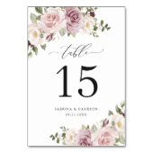 Bloemige Mauve Blush Groenery Elegant Tafelnummer (Voorkant)