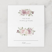 Bloemige Mauve Blush Witte Groene Elegante Trouw Plaatskaartje (Buitenkant ongevouwen)