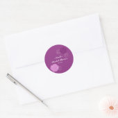 Bloemige mauve paarse bruiloftsshower favorsticker ronde sticker (Envelop)