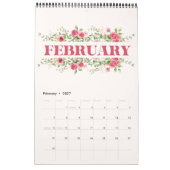 Bloemige Meisjesachtige Planner Kalender (Feb 2027)