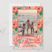 Bloemige Mele Kalikimaka-foto Feestdagenkaart (Voorkant)