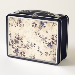 Bloemige metalen lunchbox