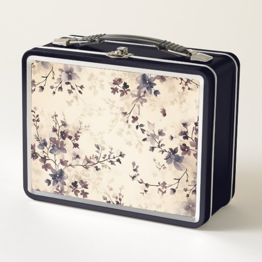 Bloemige metalen lunchbox (Voorkant)