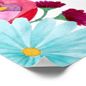 Bloemige Mexicaanse Fiesta Baby- of Bruiloftfeest Poster (Hoek)