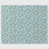 Bloemige Mille Fleurs Bloempatroon Blauw Cadeaupapier (Vlak)