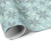 Bloemige Mille Fleurs Bloempatroon Blauw Cadeaupapier (Rol Hoek)