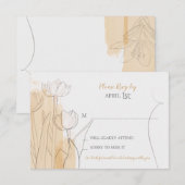 Bloemige Minimalistische Waterverf RSVP Kaart (Voorkant / Achterkant)