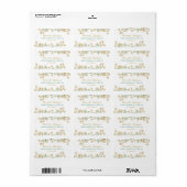 Bloemige Mint Gouden Adreslabels Etiket (Full Sheet)