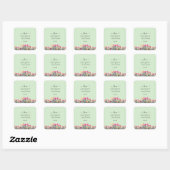 Bloemige Mintgroene Stickers (Vel)