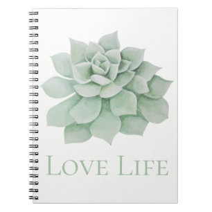Bloemige Mintgroene Succulente Cactus Attitude Quo Notitieboek
