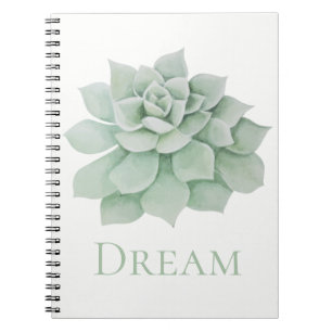 Bloemige Mintgroene Succulente Cactus Droomdoelen Notitieboek