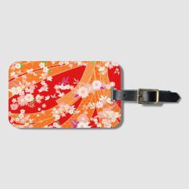 Bloemige Mix Kimono Patroon Lente Bagagelabel